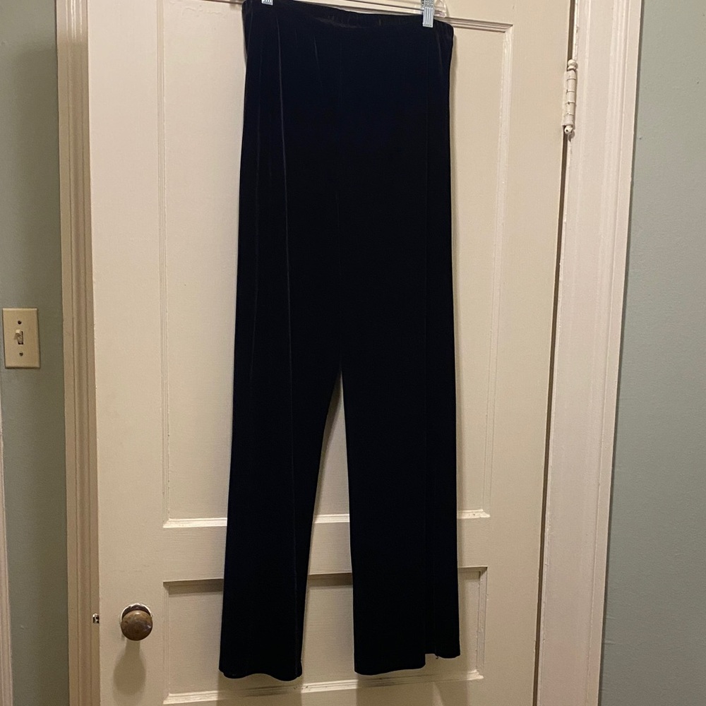 Chico's Classic Black Velvet Wide Leg Pants